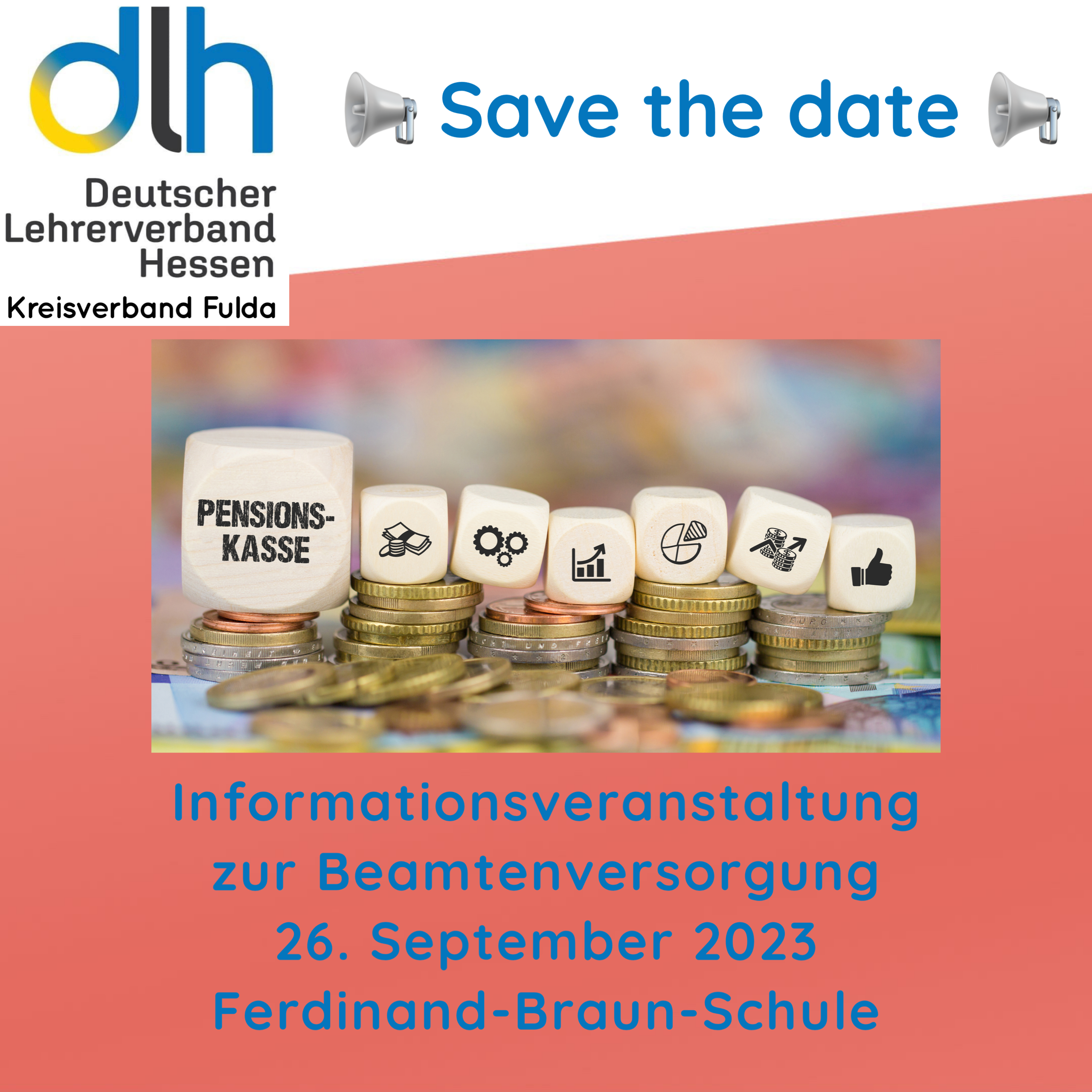 Save the date: Informationsveranstaltung zur Beamtenversorgung im September in Fulda