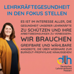Pressemitteilung des dlh vom 27.04.2024 zur Lehrkräftegesundheit in Hessen